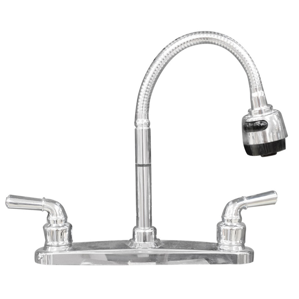 MEZCLADOR LAVAPLATOS CUELLO FLEXIBLE 8" CROMADO ALETA UDUKE