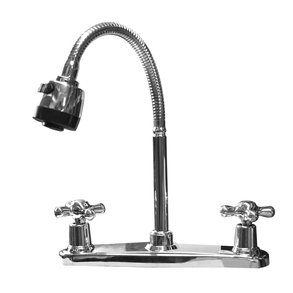 MEZCLADOR PARA LAVAPLATOS CUELLO FLEXIBLE 8" ABS CROMADO CRUCETA
