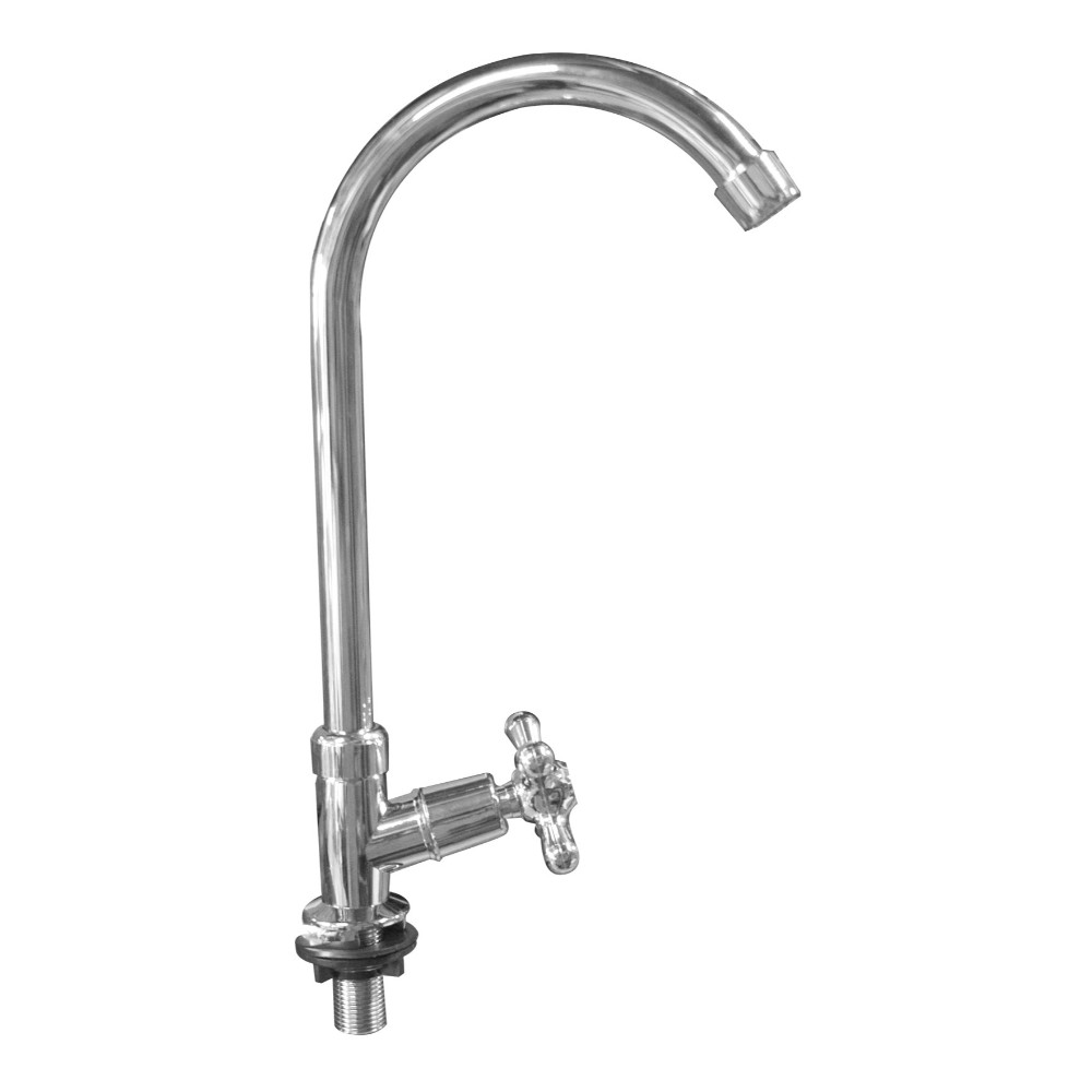 LLAVE PARA LAVAPLATOS MESON CUELLO DE GANSO ABS CROMADO CRUCETA 