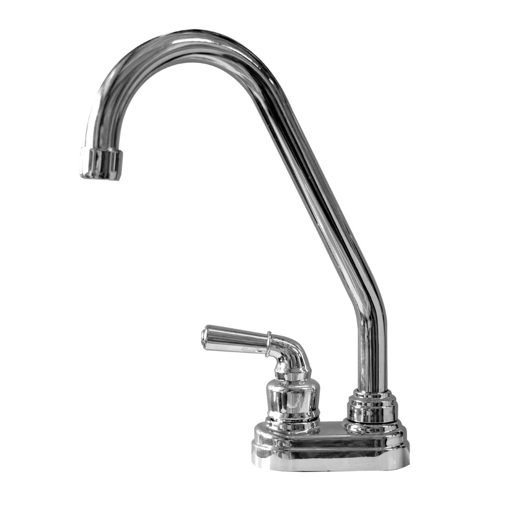LLAVE PARA LAVAPLATOS CON BASE MESON CUELLO DE GANSO ABS CROMADO ALETA