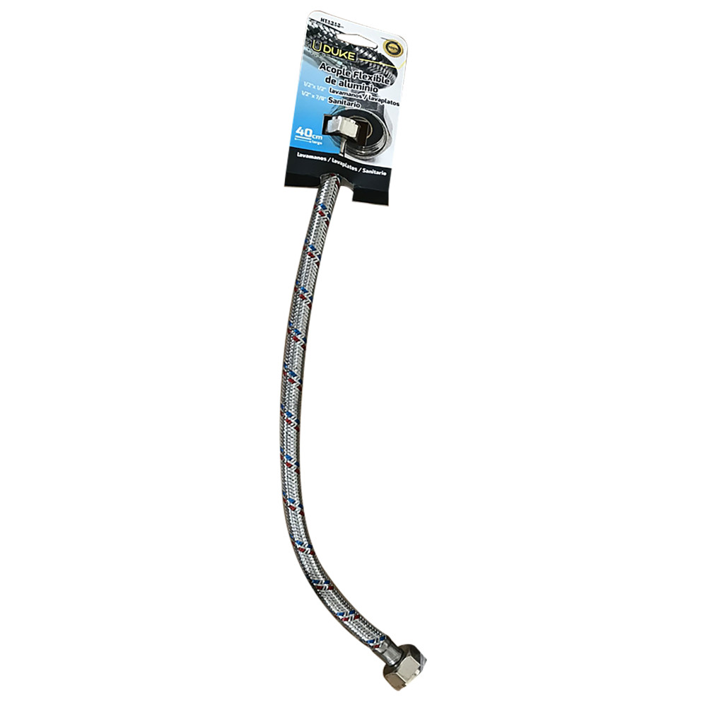 ACOPLE FLEXIBLE METALICO SANITARIO 1/2 X 7/8 (LARGO 40CM)