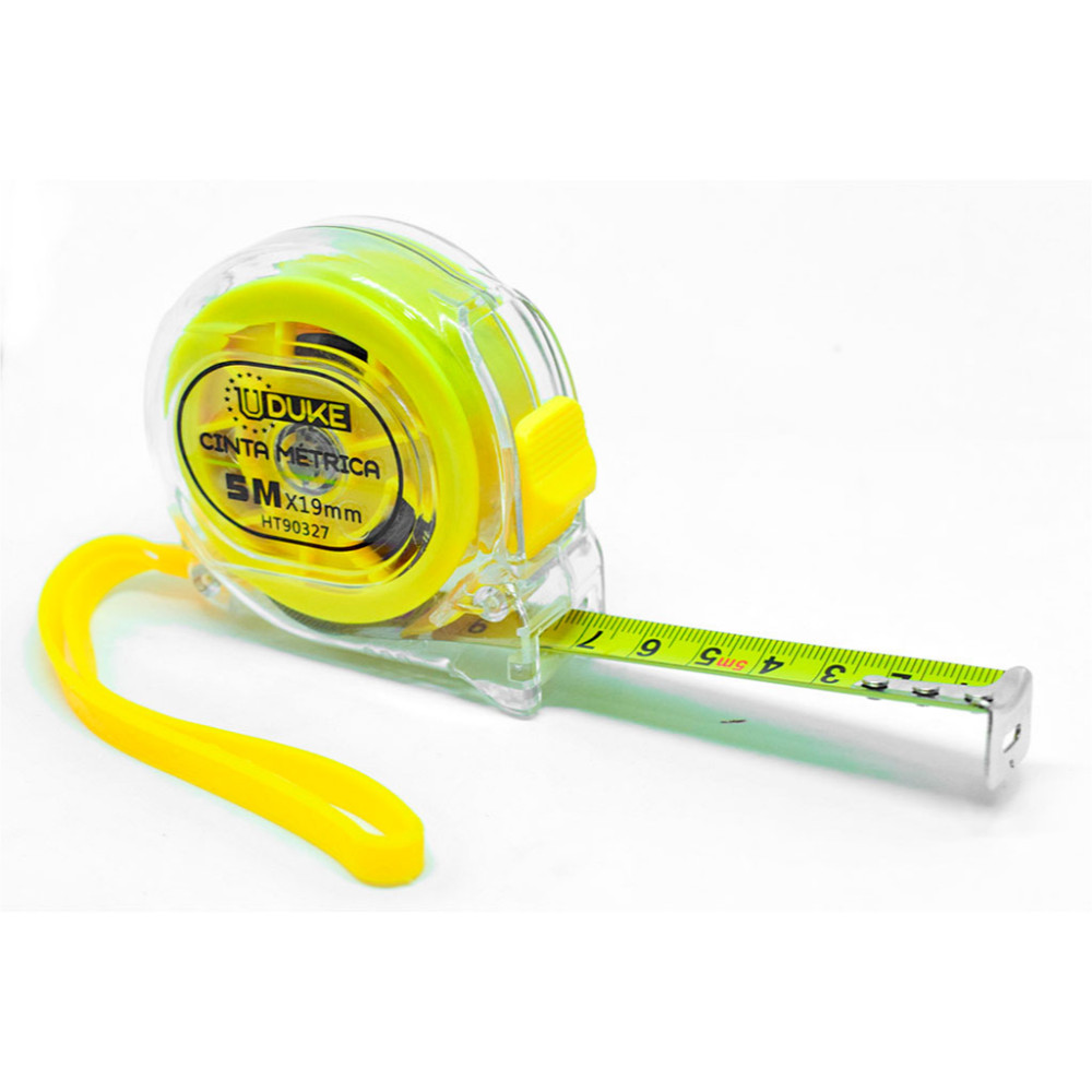 CINTA METRICA 5 MTS HOJA DELGADA TRANSPARENTE DOBLE FAZ UDUKE 