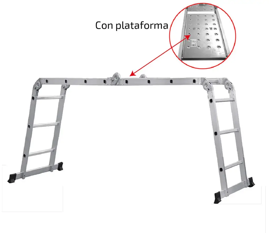 ESCALERA MULTIPOSICIONES AM0112D ALTURA 3.37 MTRS 150 KLS