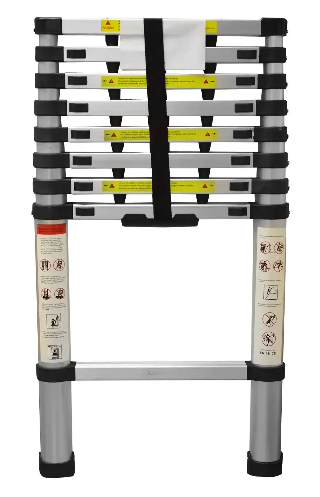 ALUMINIUM TELESCOPING LADDER 8 STEP 260 CM CAP 150 KG UDUKE