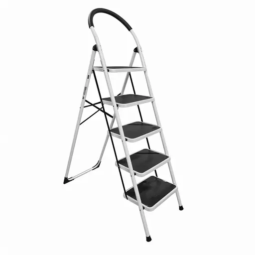 UDUKE 5-STEP FOLDING METAL TUBULAR LADDER
