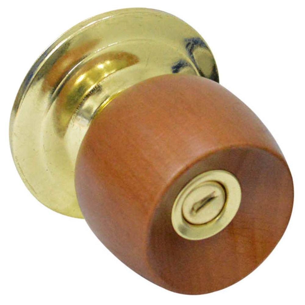 CHAPA POMO BANO UDUKE MADERA MIEL ESCUDO DORADO