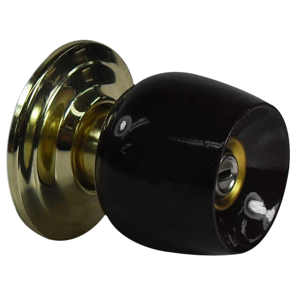 CHAPA BOLA BANO P/MADERA UDUKE COLOR CAFE OSCURA ESCUDO DORADO 