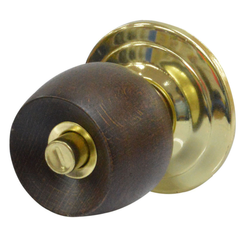 CHAPA POMO BANO UDUKE MADERA CAFE OSCURO ESCUDO DORADO