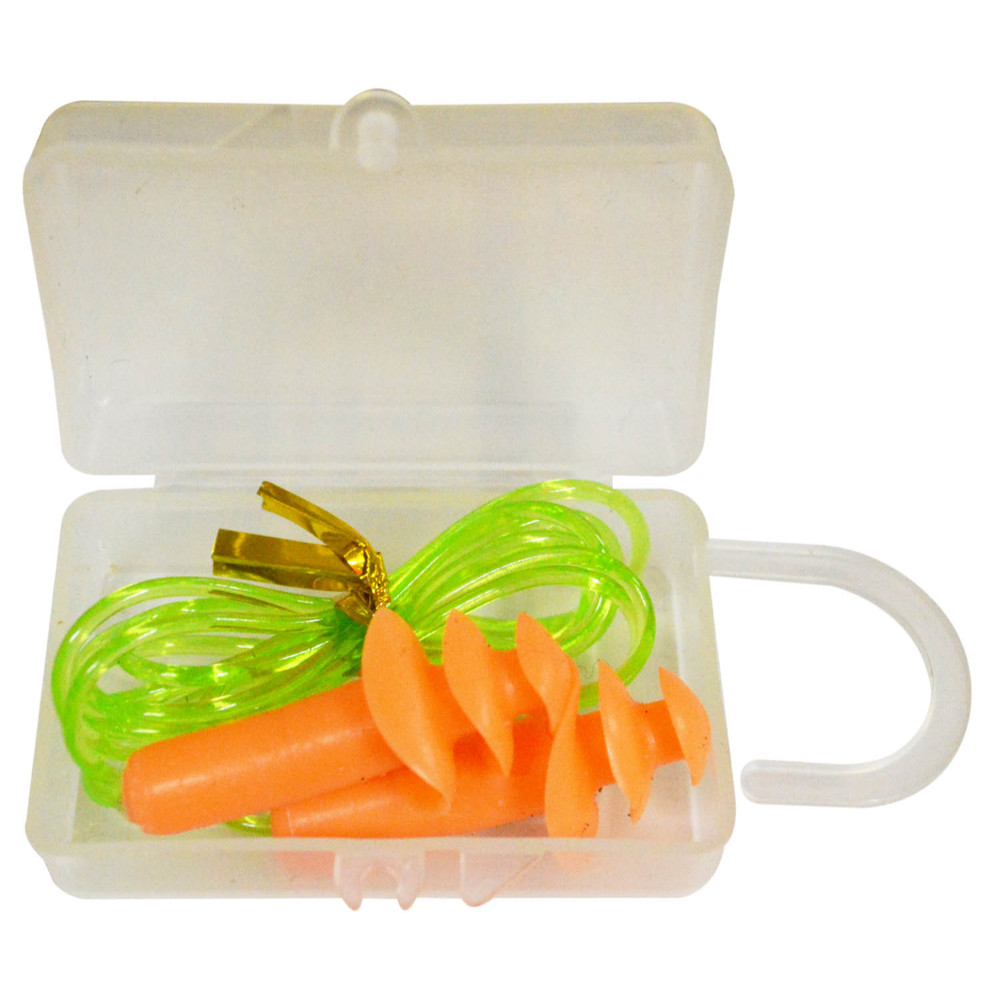 CORDED EAR PLUGS WITH KEYCHAIN CASE SQUARE BOX