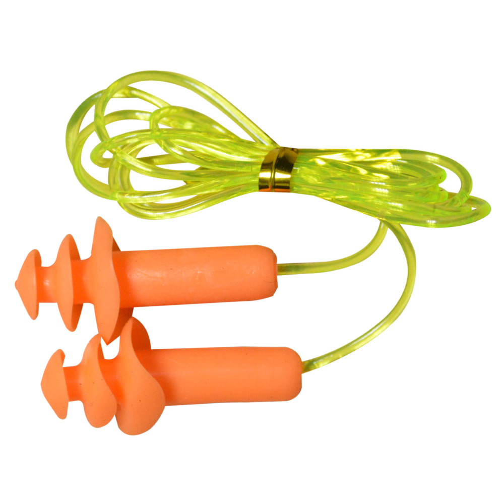 CORDED EAR PLUGS WITH KEYCHAIN PLASTIC BOX