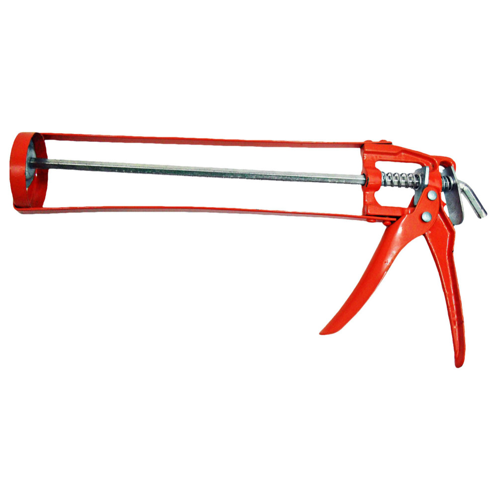 PISTOLA PARA TUBO DE SILICONA CALAFATEO ESQUELETO NARANJA