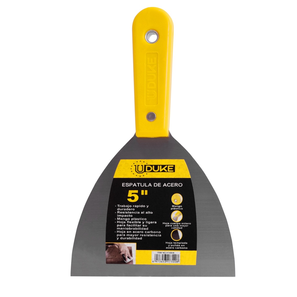 CARBON STEEL SCRAPER PLASTIC HANDLE 5" UDUKE