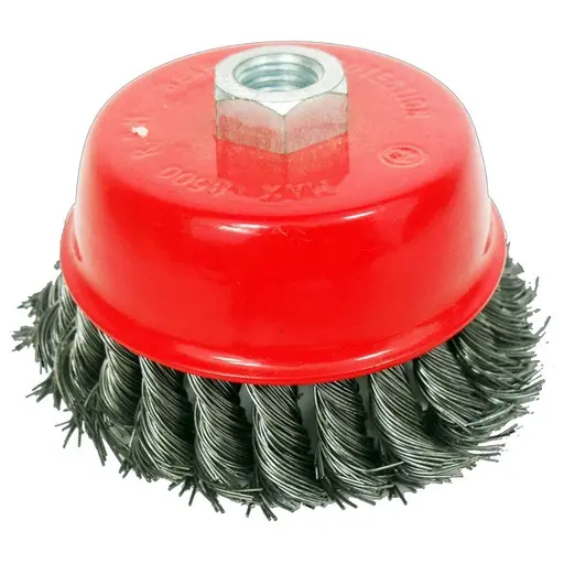 KNOTTED STEEL CUP BRUSH 4 X 5/8 UDUKE
