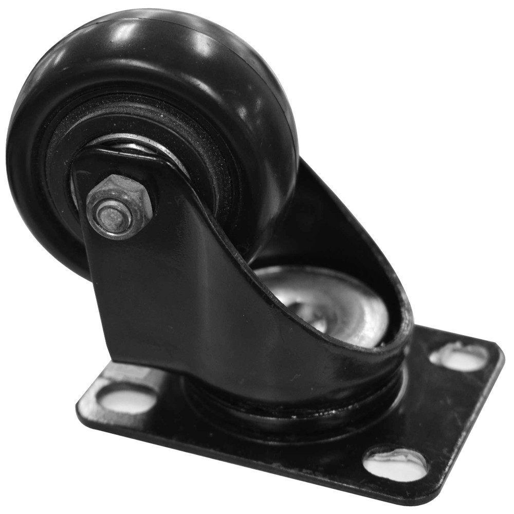 HEAVY DUTY SWIVEL CASTER WHEEL 2" 50 MM 80 KG BLACK