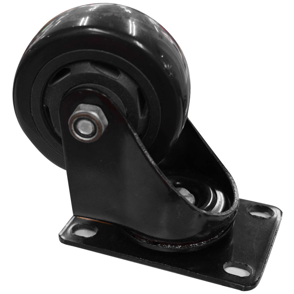 BLACK PVC SWIVEL CASTER WHEEL 4"