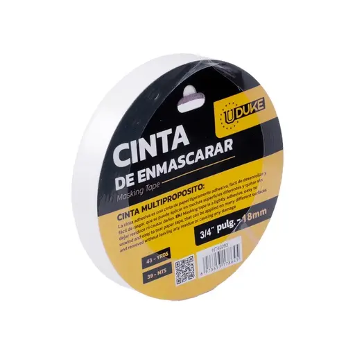CINTA ENMASCARAR DOMESTICA UDUKE 3/4 X 43 YRDS (39 MTS) 
