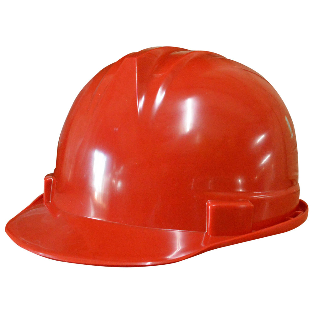 RED ECONOMY SAFETY HELMET WITH CHIN STRAP