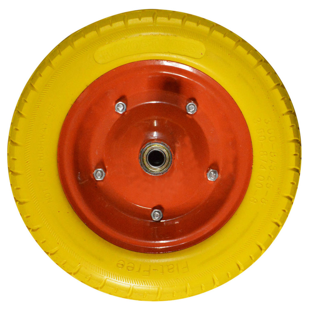 HEAVY DUTY PUNCTURE PROOF WHEELBARROW WHEEL YELLOW WITH RIM MAX LOAD 200-220 KG UDUKE