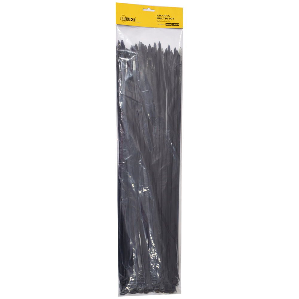 AMARRA CORREA PLASTICA NEGRA 7 X 550 MM 55 CM 100 UND