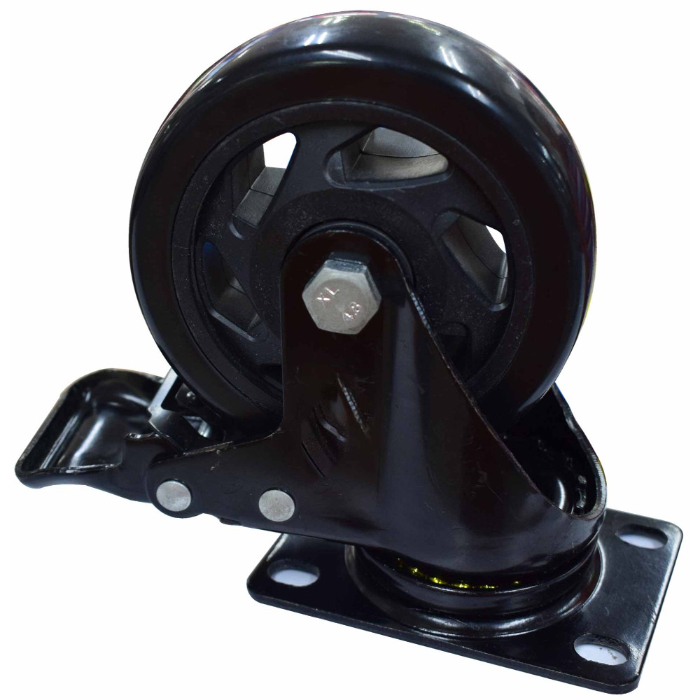 BLACK SWIVEL CASTER 4" WITH BRAKE