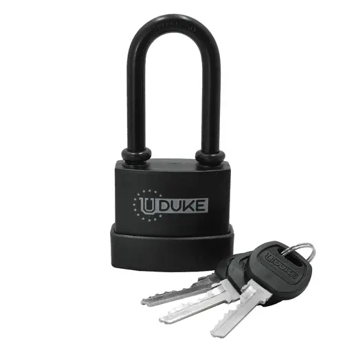 OUTDOOR PADLOCK WITH LONG BRASS UDUKE BLACK 45 MM 