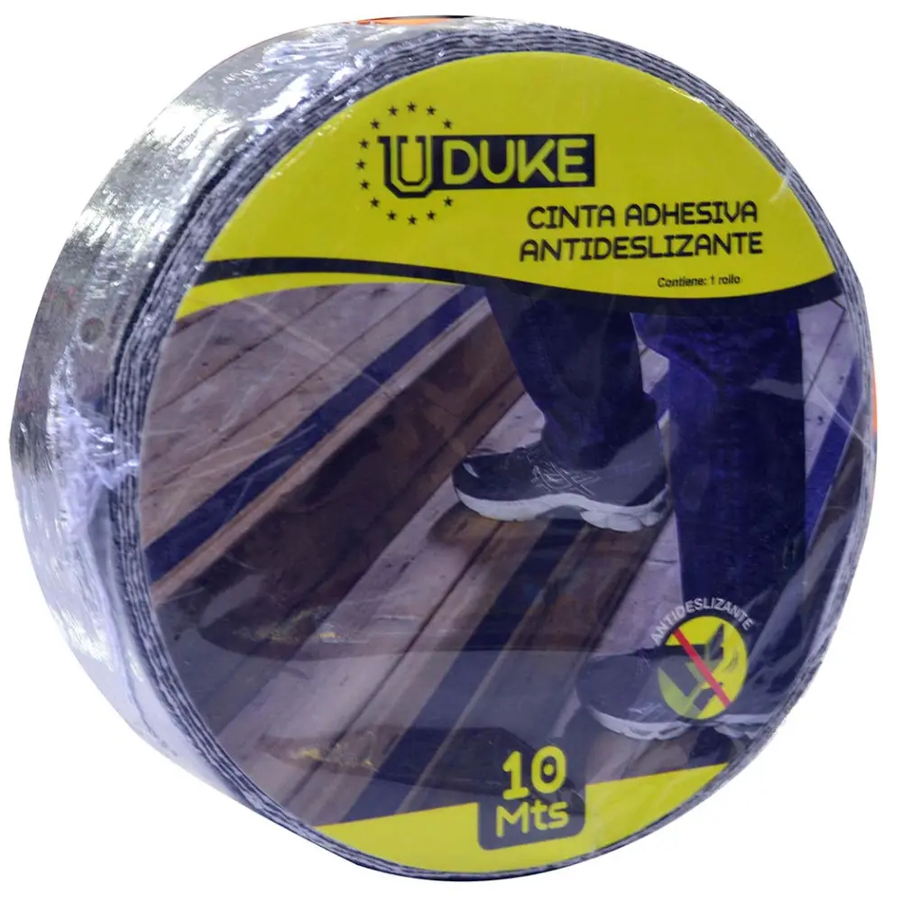 CINTA ADHESIVA ANTIDESLIZANTE 2 X 10 MTS NEGRA UDUKE