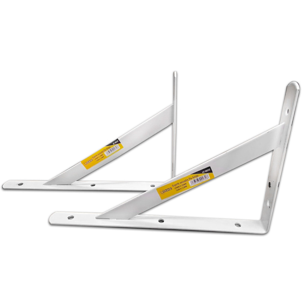 SHELF BRACKET WITH MIDDLE REINFORCEMENT WHITE UDUKE PRICE PER PAIR 10 X 6 