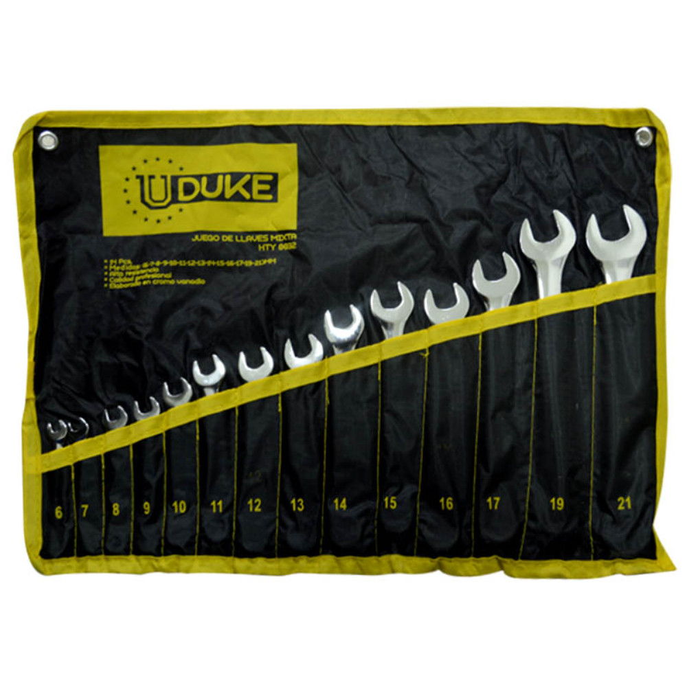 LLAVE MIXTA JUEGO X 14 PCS (6-21 MM) CR/V UDUKE 
