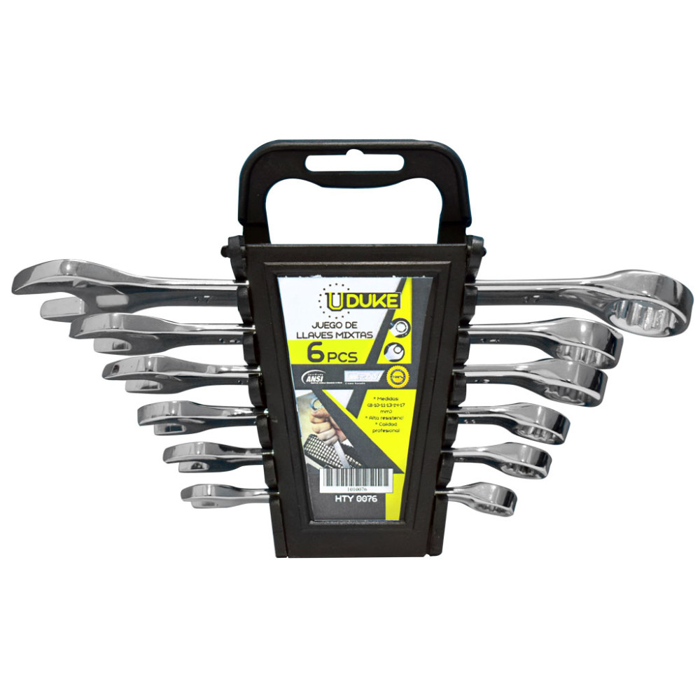 COMBINATION SPANNER SET X 6 (8-10-11-13-14-17 MM) CR/V UDUKE