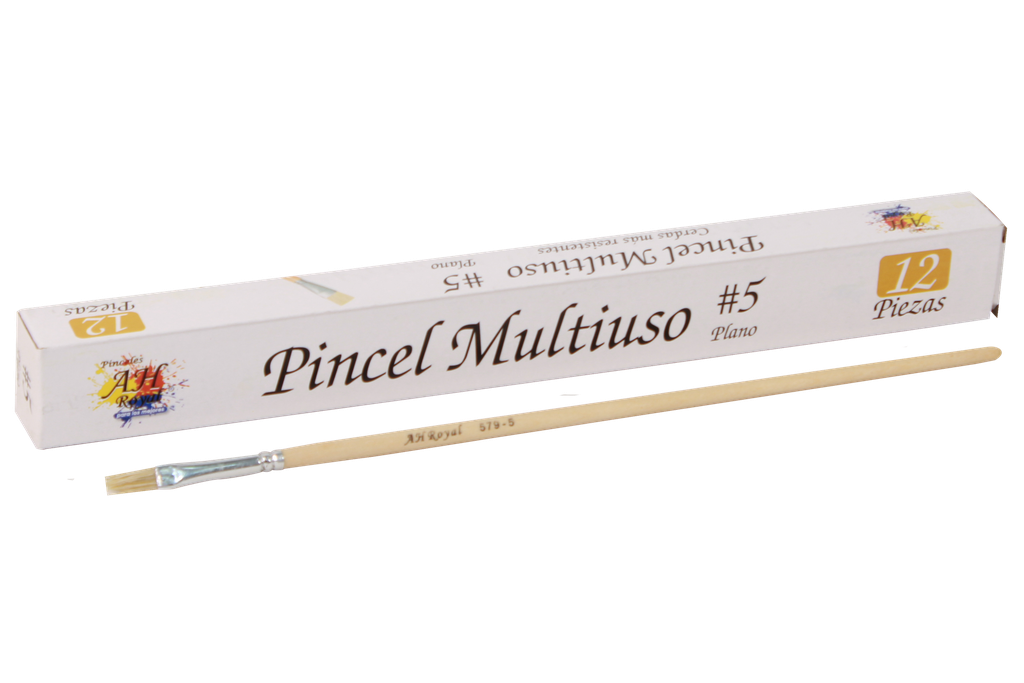 PINCEL PLANO NO.5 PAQ X 12 PCS