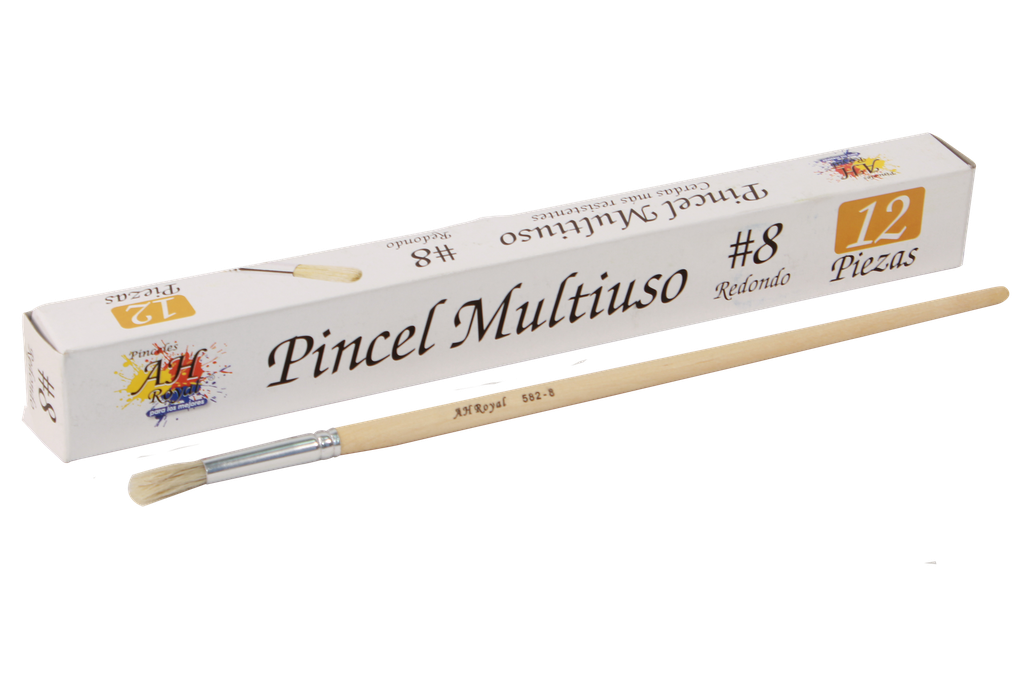 ROUND PAINT BRUSH NO.8 PAQ X 12 PCS