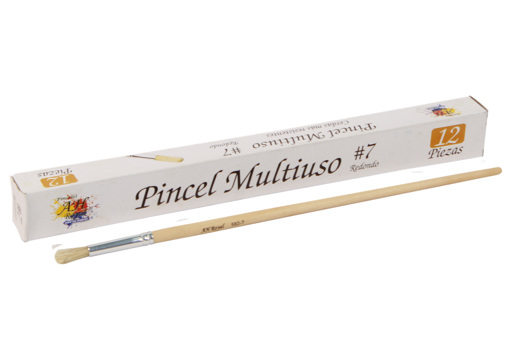 PINCEL REDONDO NO. 7 PAQ X 12 PZAS