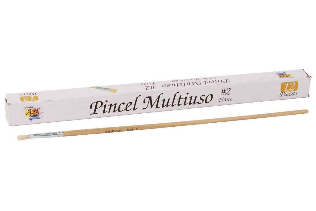 PINCEL PLANO NO.2  PAQ X 12 PCS