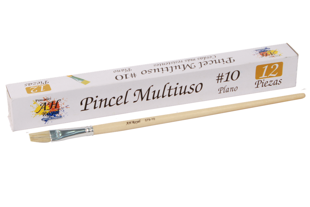 PINCEL PLANO NO.10  PAQ X 12 PZAS