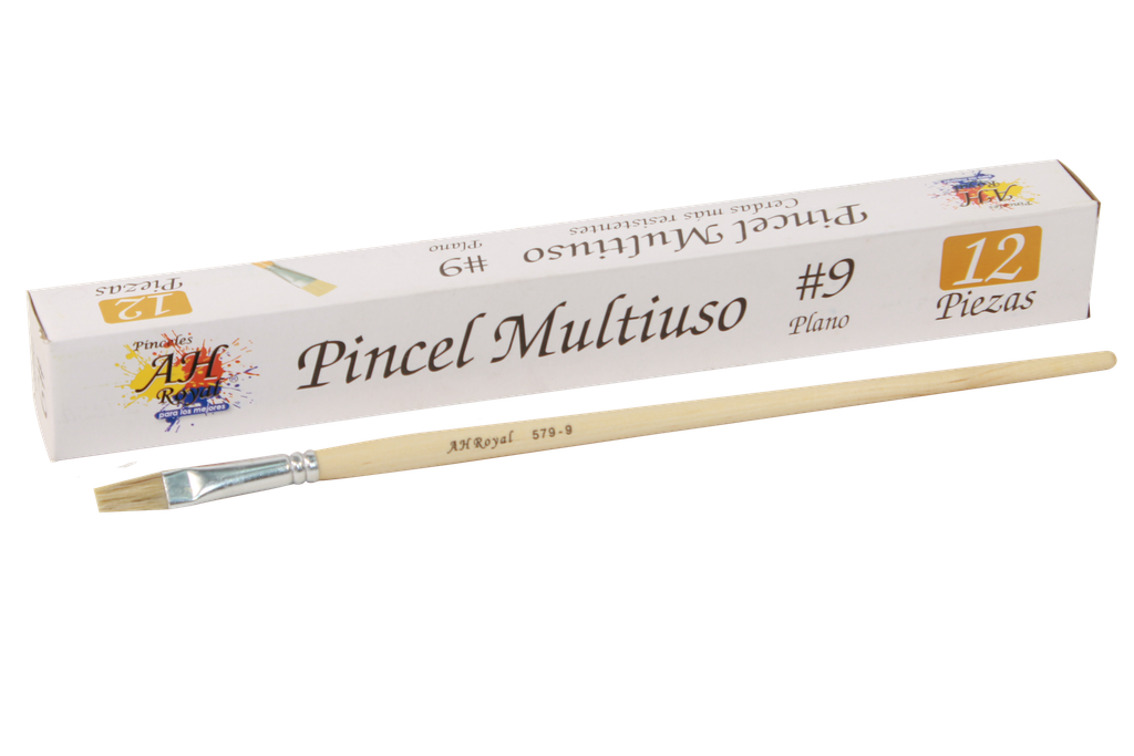 PINCEL PLANO NO.9 PAQ X 12 PCS