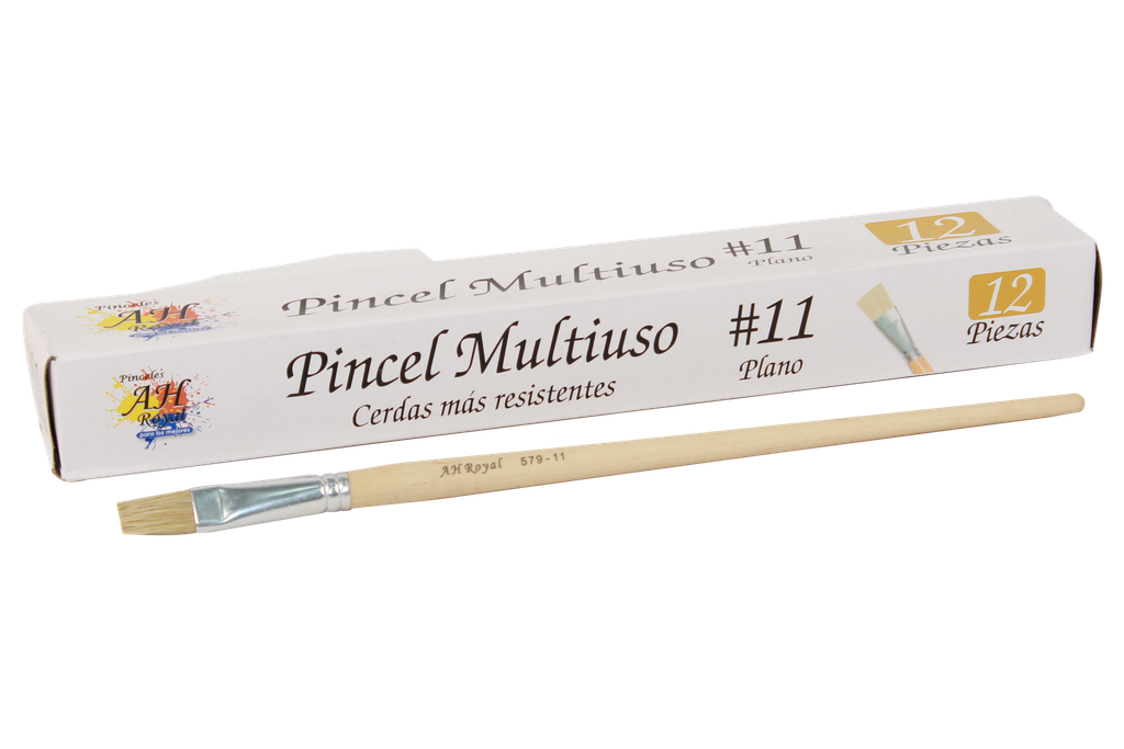 PINCEL PLANO NO.11  PAQ X 12 PCS