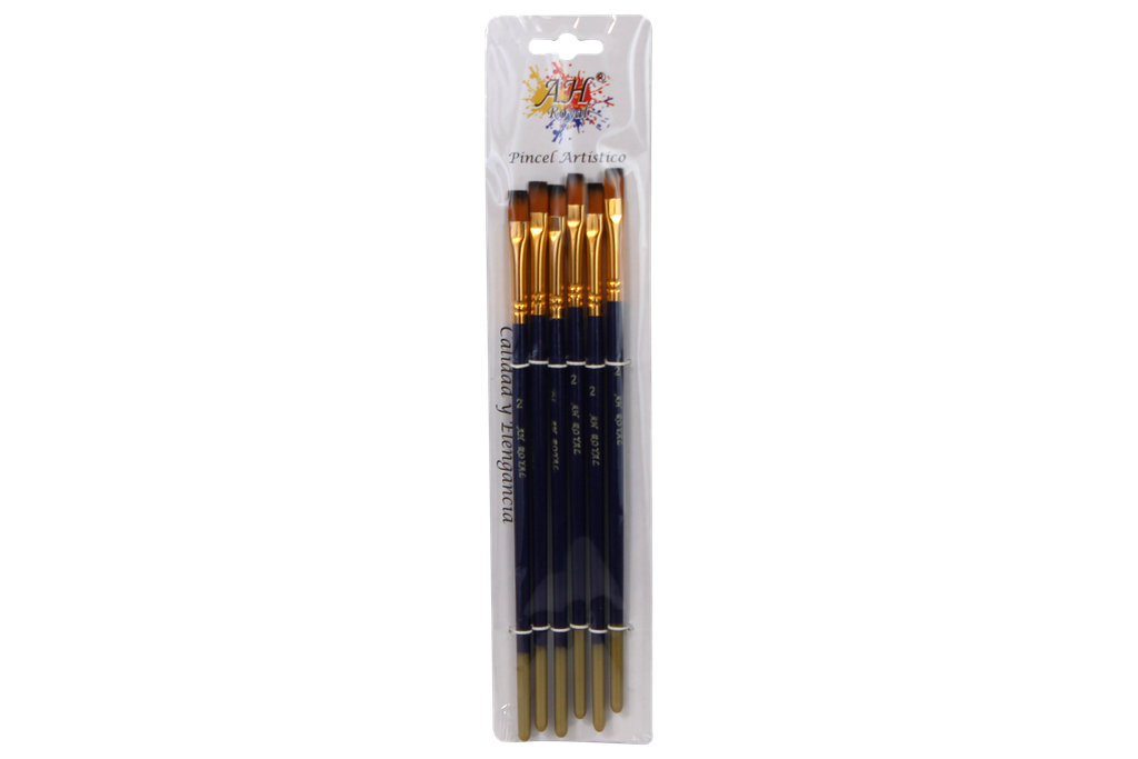 PINCEL PLANO NO.2 PAQ X 6 PCS