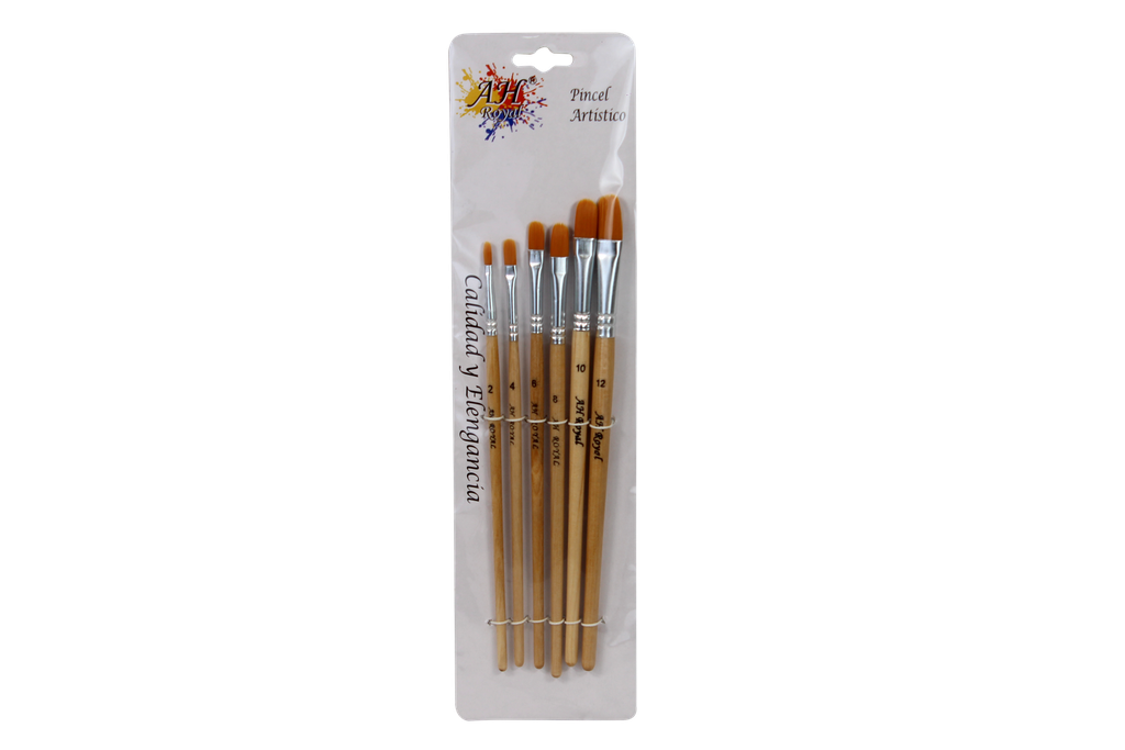 FILBERT BRUSH SET PACK X 6 PCS