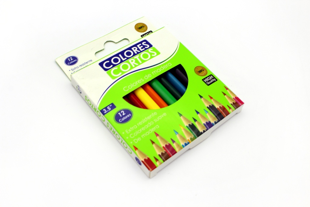 TRIANGULAR SHORT COLORED PENCILS SET X 12 UNITS