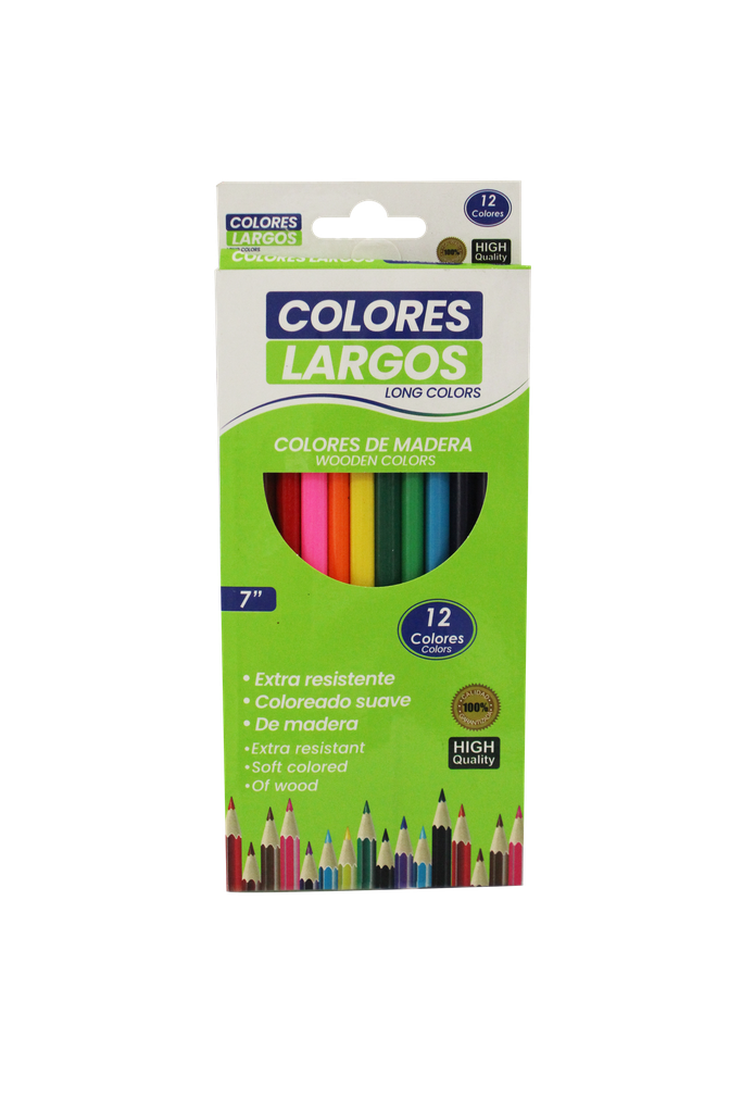 TRIANGULAR LONG COLORED PENCIL SET X 12 UNITS