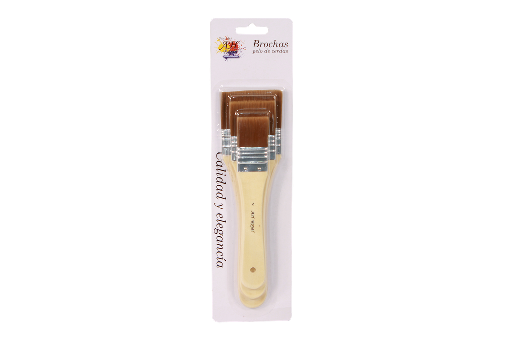 SYNTHETIC BRISTLE BRUSH SET 3 PCS