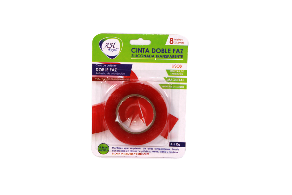 CINTA DOBLE FAZ SILICONADA 1/2 X 8MT