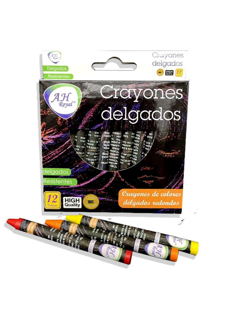 THIN CRAYON SET X 12 UNITS AHROYAL