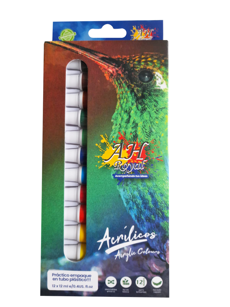 ACRYLIC PAINT SET X 12 COLORS