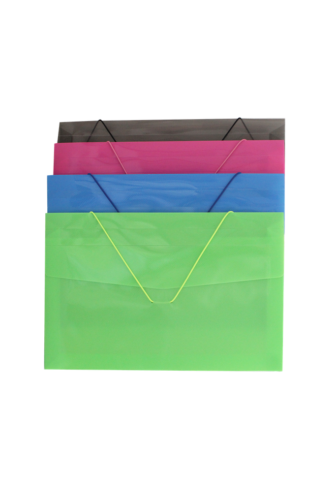 LEGAL SIZE FILE FOLDER WITH ELASTIC CLOSURE
