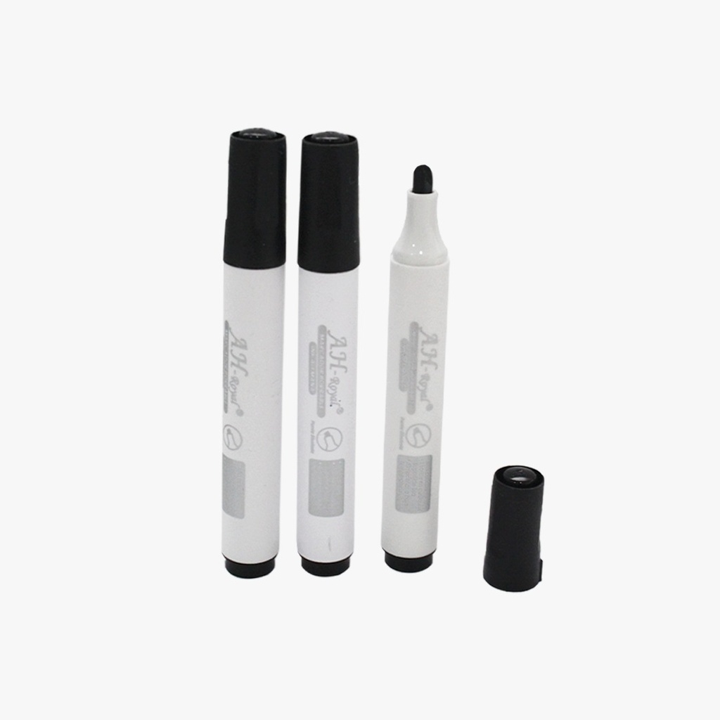 MARCADOR BORRABLE REDONDO NEGRO CAJA X 10 UNDS