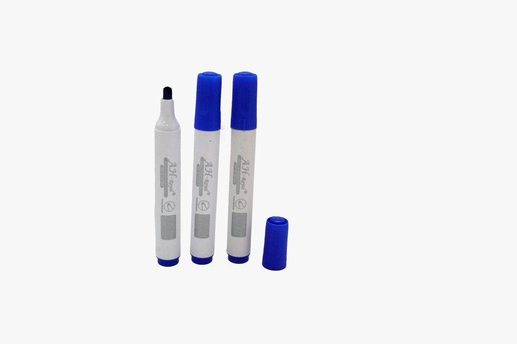MARCADOR BORRABLE REDONDO AZUL CAJA X 10 UNDS
