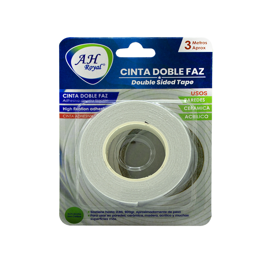 DOUBLE SIDED ADHESIVE TAPE 3/4 18 MM X 1.5 MM X 2 MTS