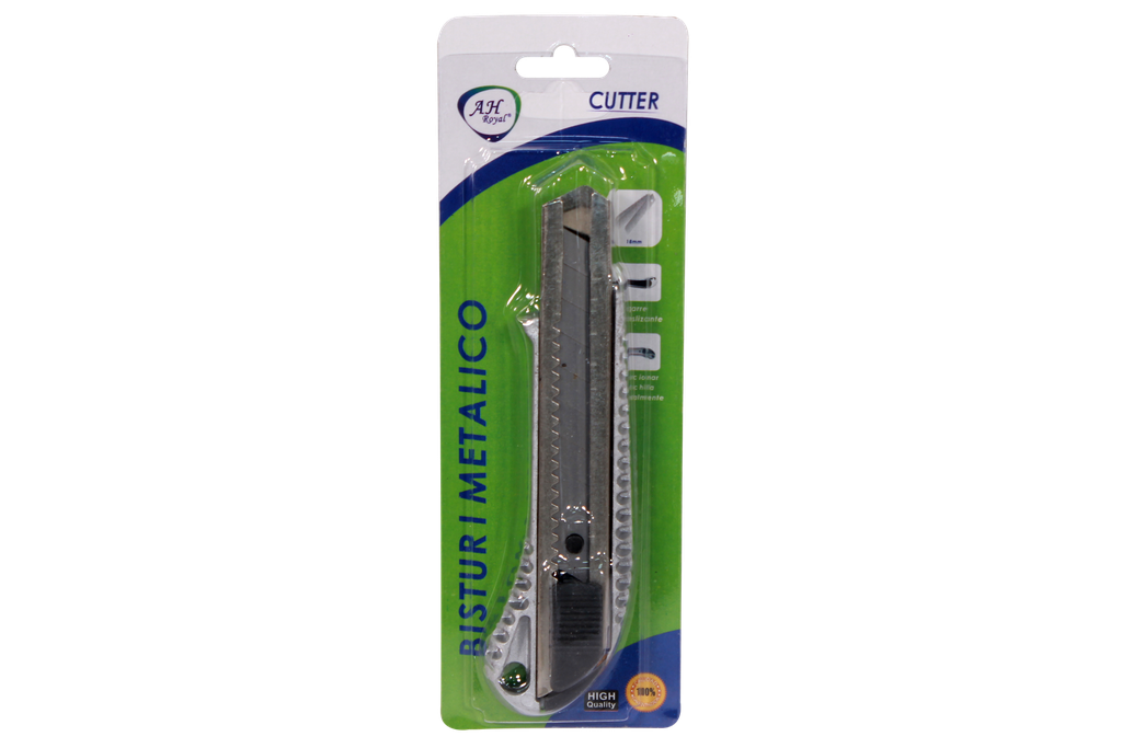 BISTURI  AHROYAL METALICO BLISTER 18MM BLISTER