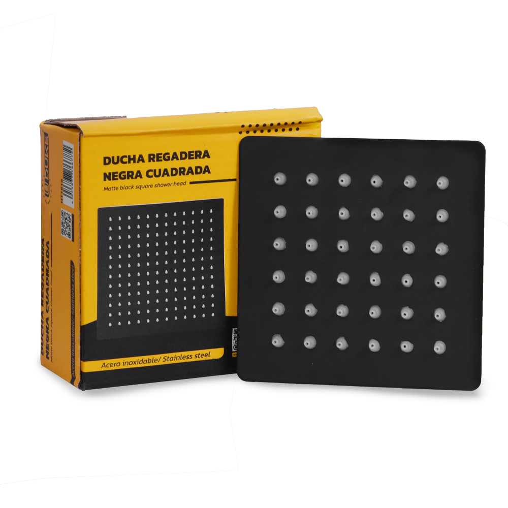 MATTE BLACK SQUARE SHOWER HEAD 4" UDUKE 